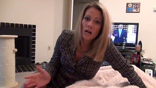 Mom gives Hose Footjob and BJ