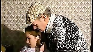 French youthful slut sodomized in three way with Papy Hidden cam