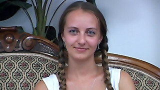 Very first time bare in front of the camera and the cooch is already smacking