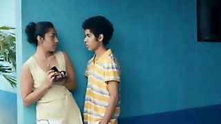 Mature woman and young dude in a highly red-hot hook-up sequence