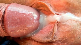 Humungous bone stepbrother pops on step sister's tight puss - massive creampie all over puss