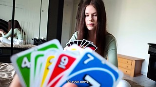 My StepSIS come to me panty-less and lost her purity in UNO...