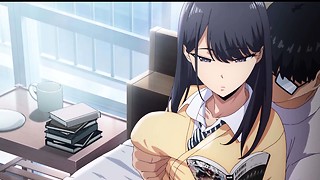 Otaku slurping his school friend to read manga.