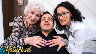 Natasha Ink Brought Over an Older Grandmother to Join Them for a Ass-fuck Threesome!